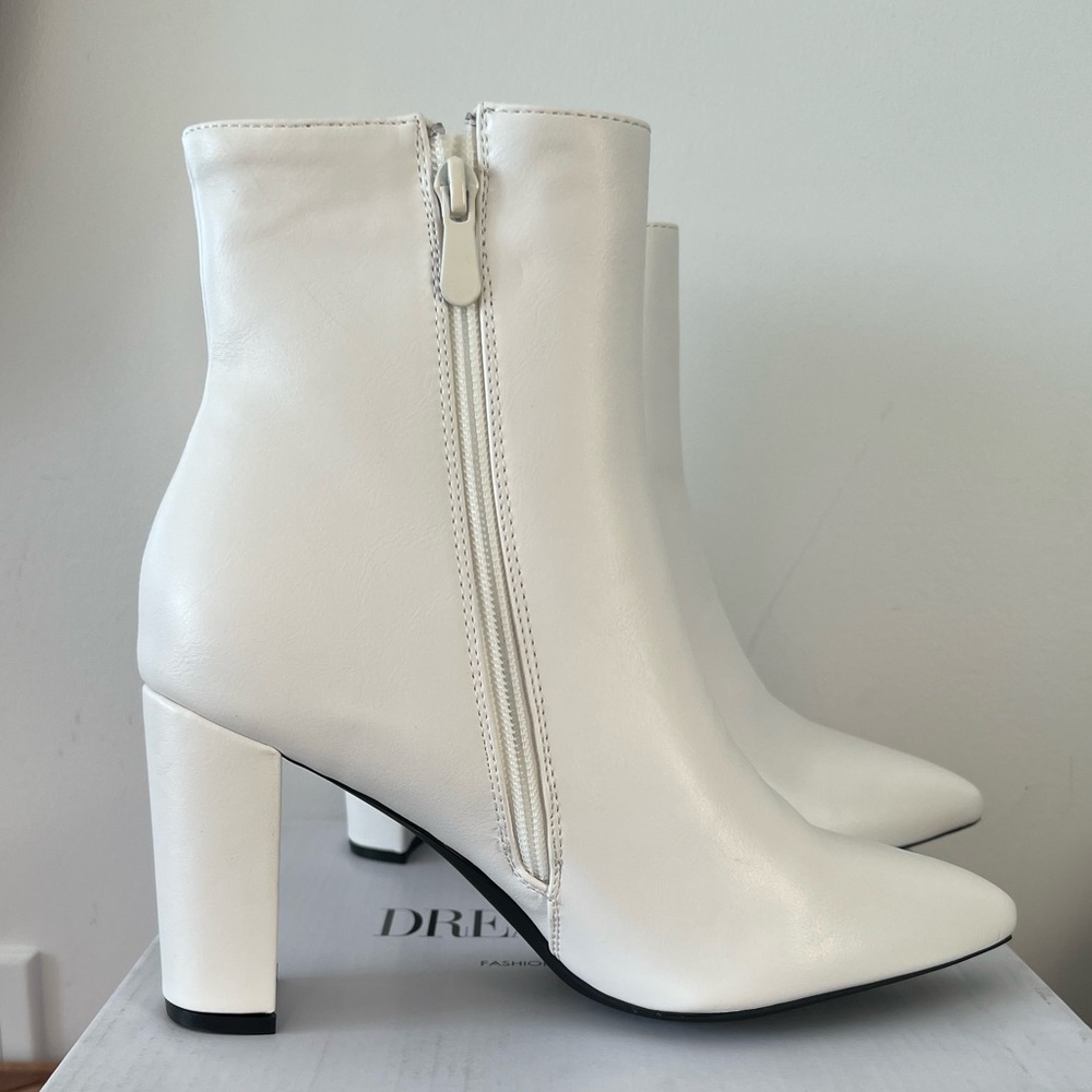 Women’s White Ankle Boots | Chelsea Low Heel NWT
